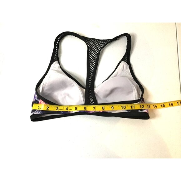 Sunseeker Womens Tropical Print Mesh Racerback Bikini Top Size 8 - Picture 4 of 6